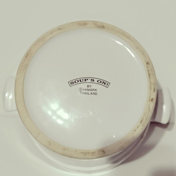 Vintage Rare HIMARK "Soups On" Ceramic Soup Tureen with Lid & Ladle - Picture 3 of 6
